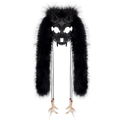 Viking Fox Long Ear Plush Cosplay Animal Mask
