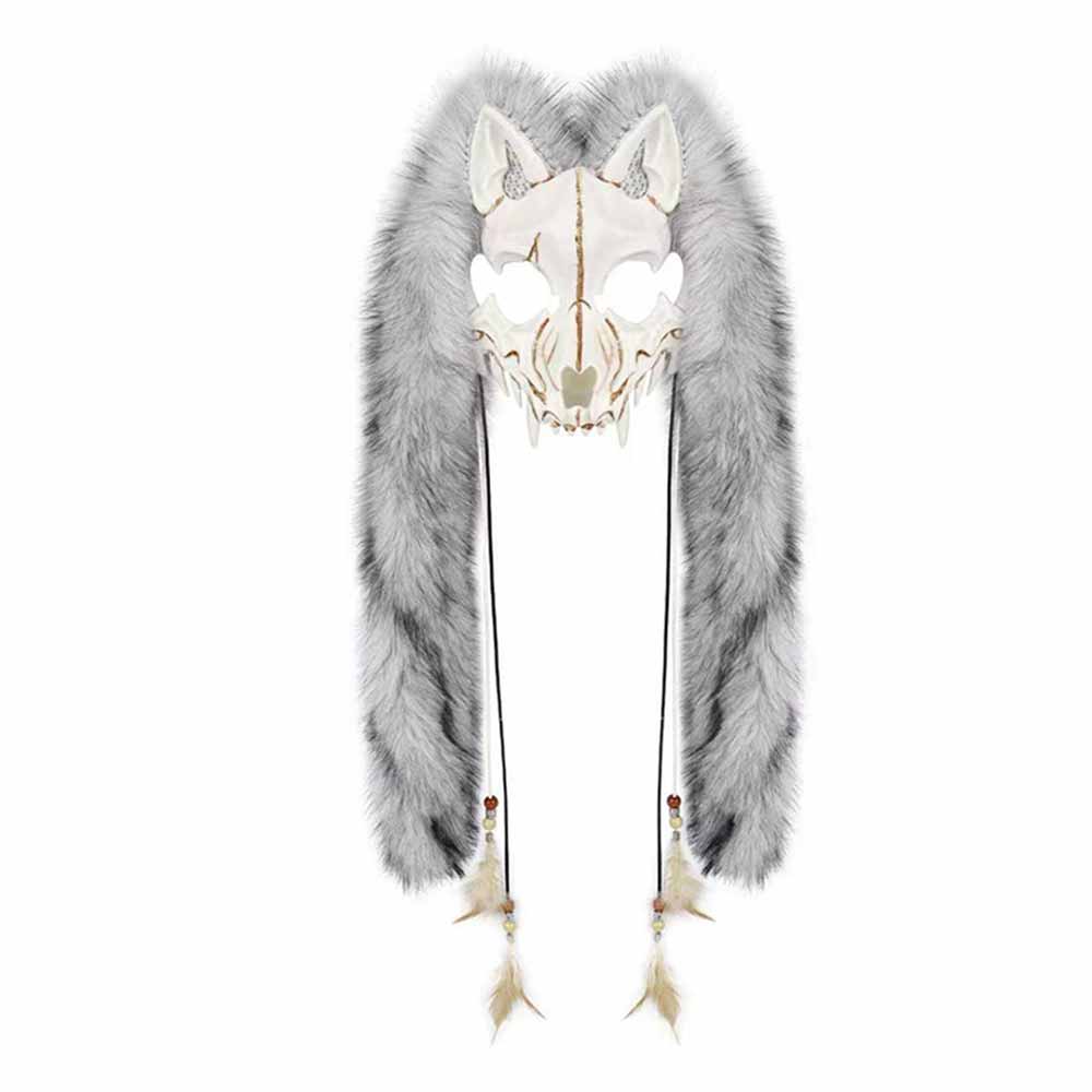 Viking Fox Long Ear Plush Cosplay Animal Mask