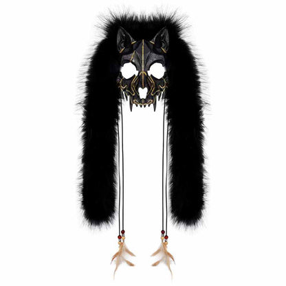 Viking Fox Long Ear Plush Cosplay Animal Mask