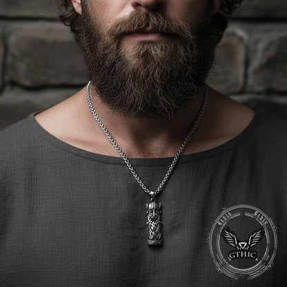 Viking Odin Portrait Warrior Stainless Steel Pendant