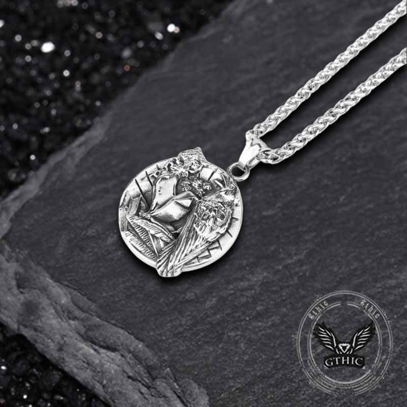 Viking Odin Raven ‌vegvisir Stainless Steel Pendant