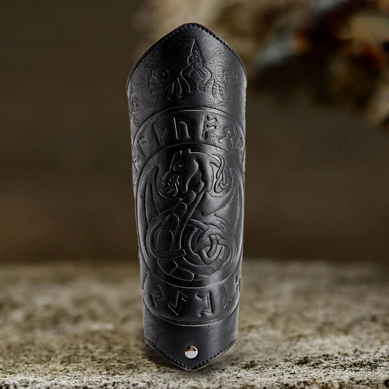 Viking Runes Flying Dragon Warrior Bracers