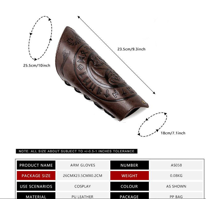 Viking Runes Flying Dragon Warrior Bracers
