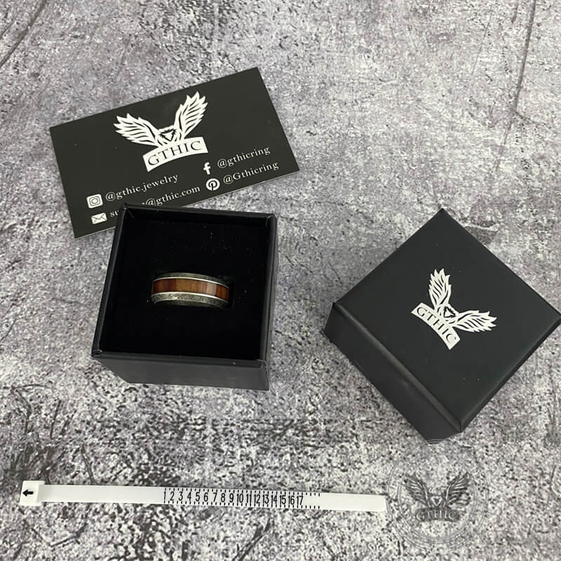 Viking Tree of Life Stainless Steel Wood Ring