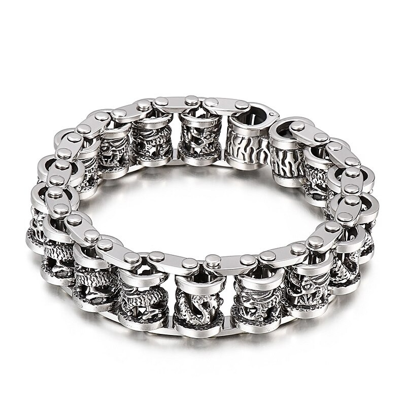 Ancient Dragon Totem Bracelet / Stainless Steel Bracelet / Male Jewelry