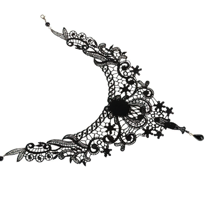 Gothic Necklace / Zinc Alloy Handmade Lace Necklace