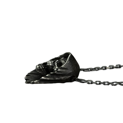 Pendant Skeleton Skull in Hood / Stainless Steel Necklace / Goth Jewelry