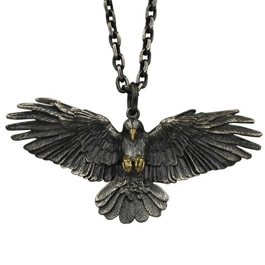 Silver Plated Crow Pendant Necklace / Punk Accessories for and