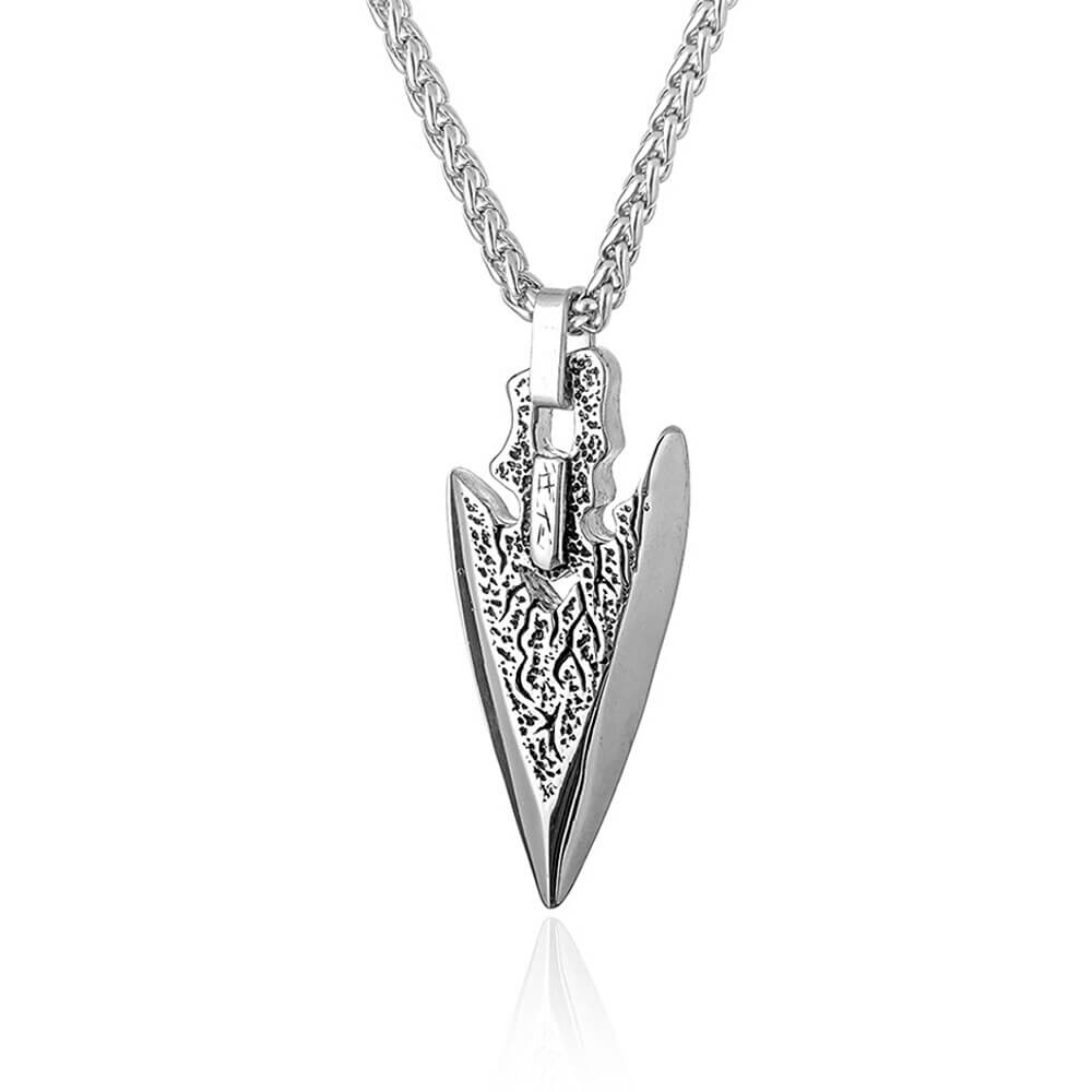 Stainless Steel Arrowhead Pendant Necklace / Amulet Jewellery