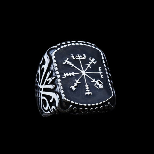 Vegvisir Black Epoxy Ring