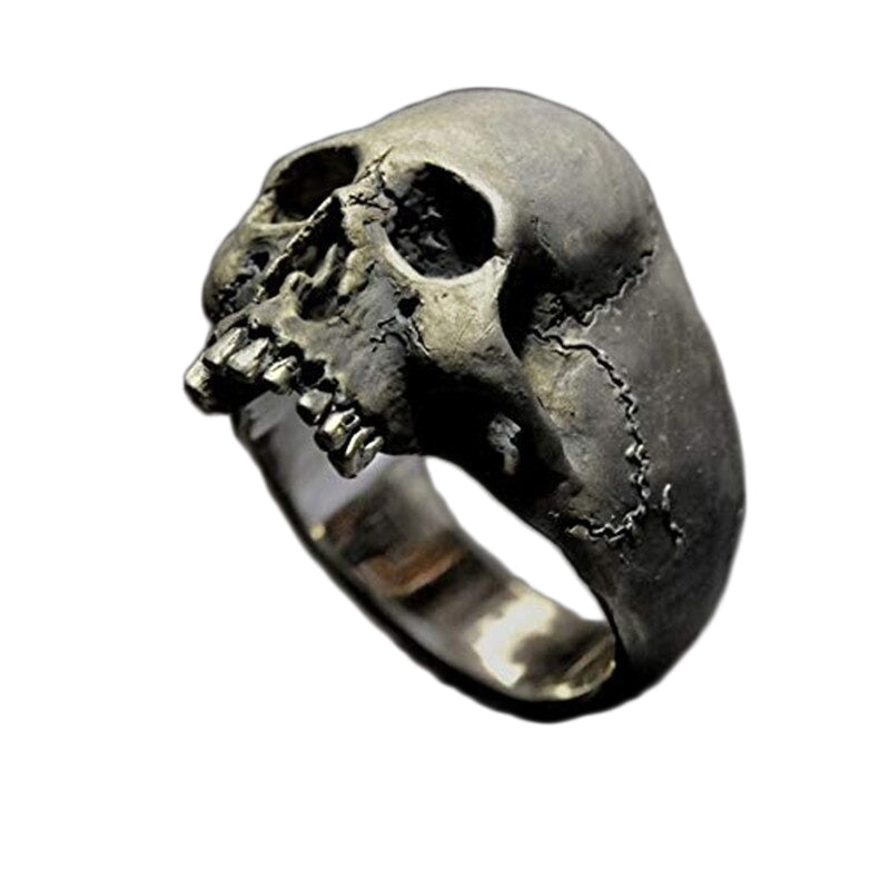 Zinc Alloy Skull Silver Color Ring / Biker Rock Roll Gothic Jewelry / Edgy Accessories