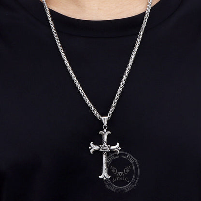 All-seeing Eye Cross Stainless Steel Pendant