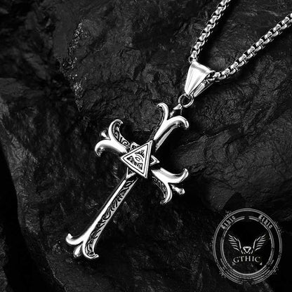 All-seeing Eye Cross Stainless Steel Pendant