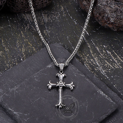 All-seeing Eye Cross Stainless Steel Pendant