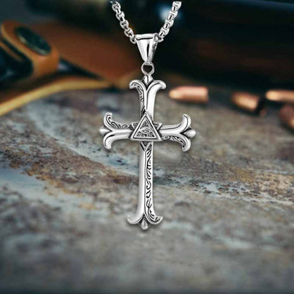 All-seeing Eye Cross Stainless Steel Pendant