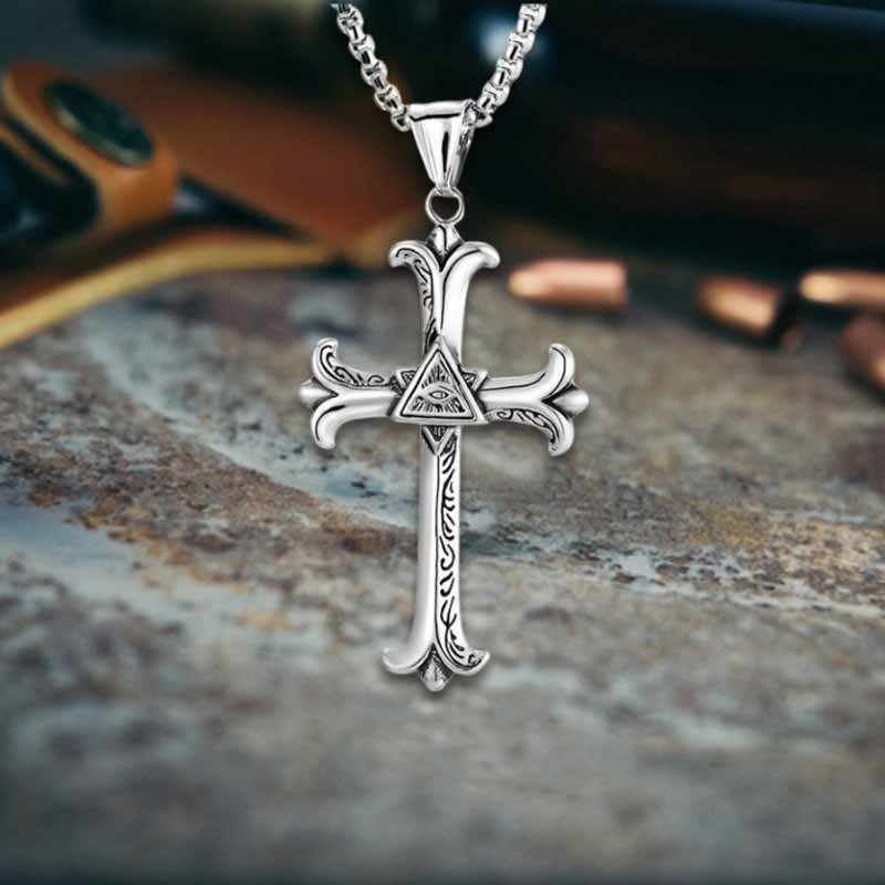 All-seeing Eye Cross Stainless Steel Pendant