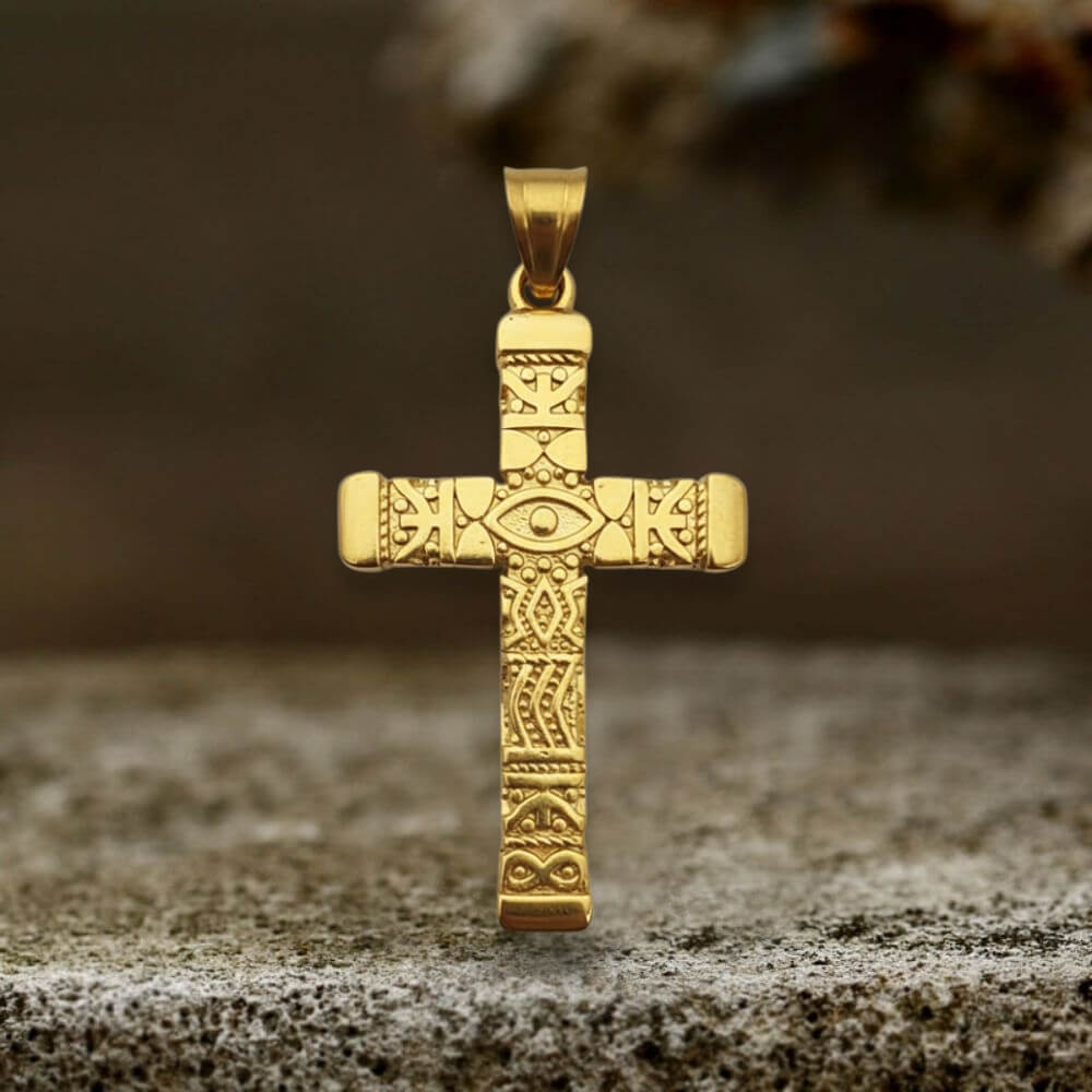 All-seeing Eye Stainless Steel Cross Pendant