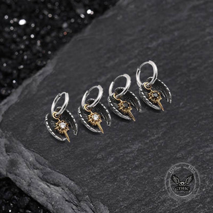 Angel Wing Cross Star Stainless Steel Earrings