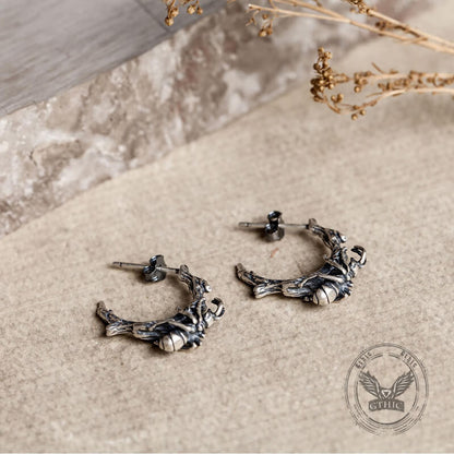 Ant Climbing a Tree Sterling Silver Earrings