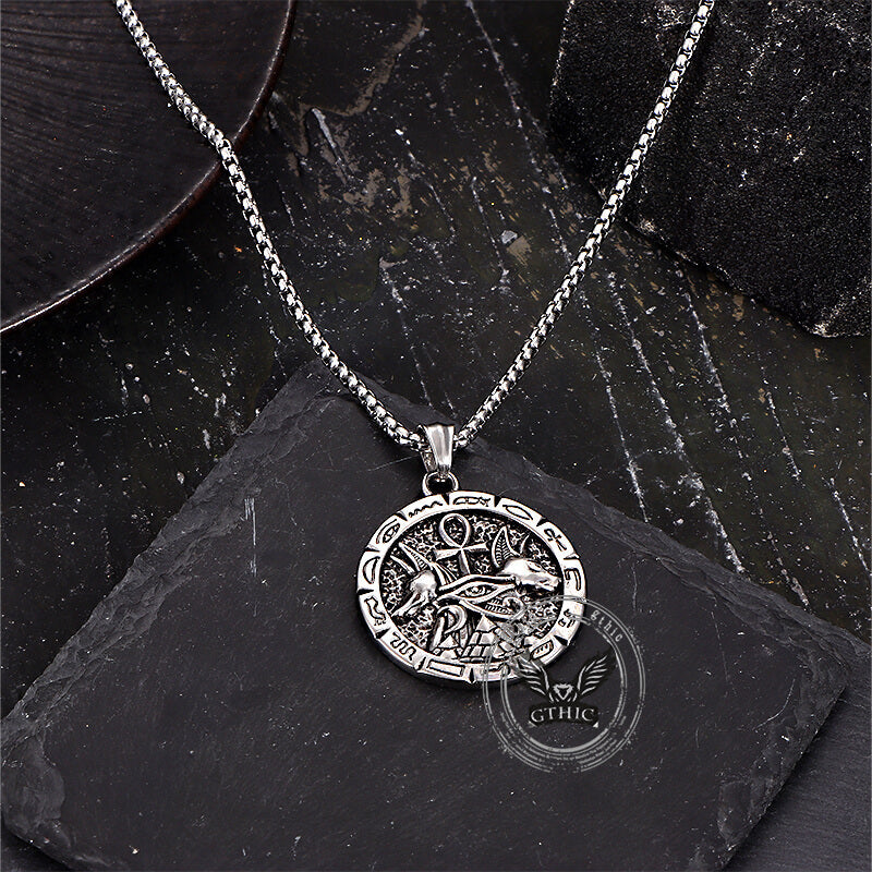 Anubis Ankh Cross Stainless Steel Pendant