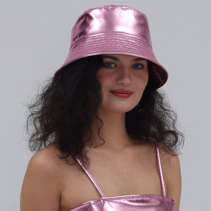 British Patent Leather Small Brim Bucket Hat