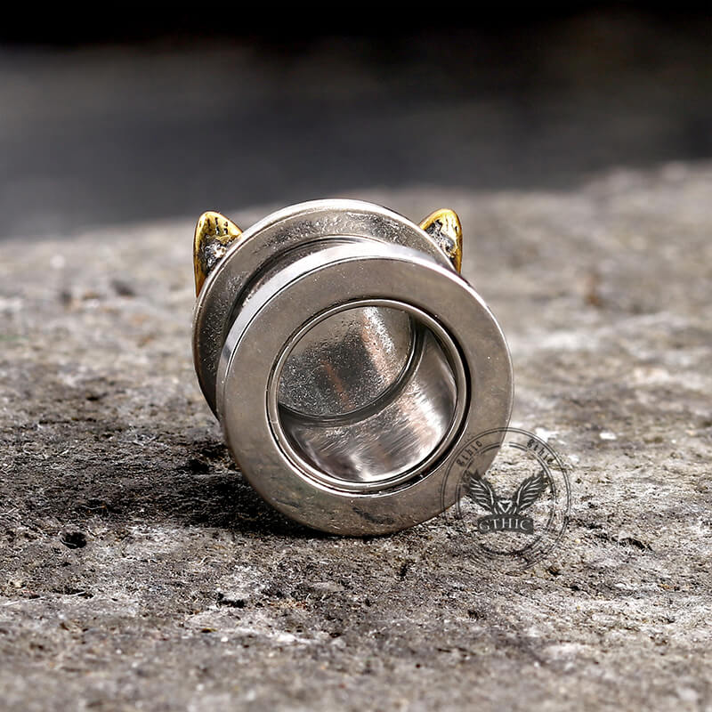 Cat Head Stainless Steel Ear Gauges