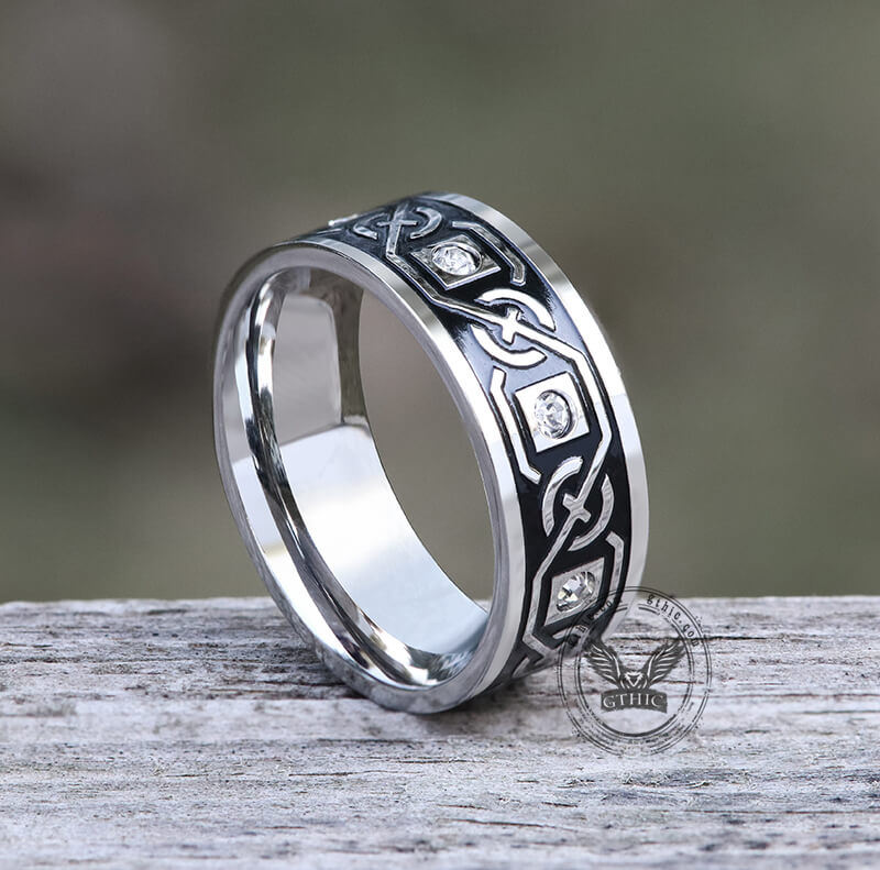Celtic Knot Stainless Steel Band Ring