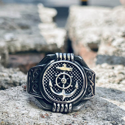 Compass Anchor Stainless Steel Marine Ring