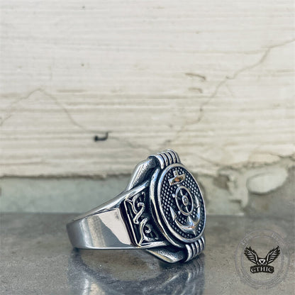 Compass Anchor Stainless Steel Marine Ring