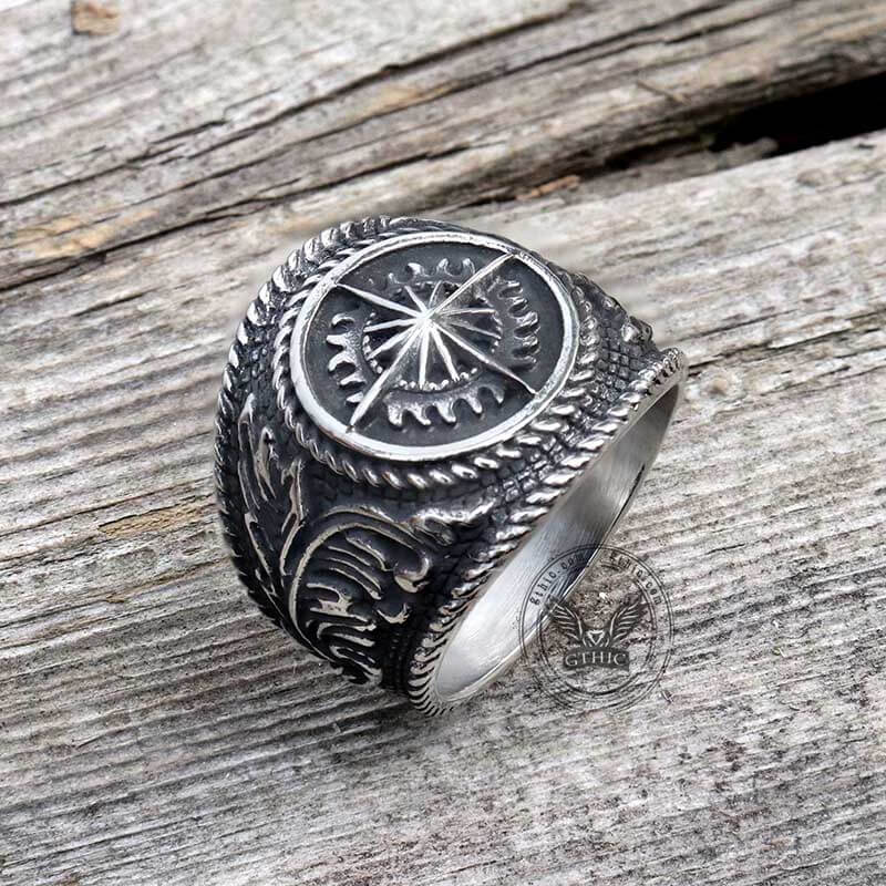 Compass Stainless Steel Marine Ring
