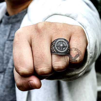 Compass Stainless Steel Marine Ring