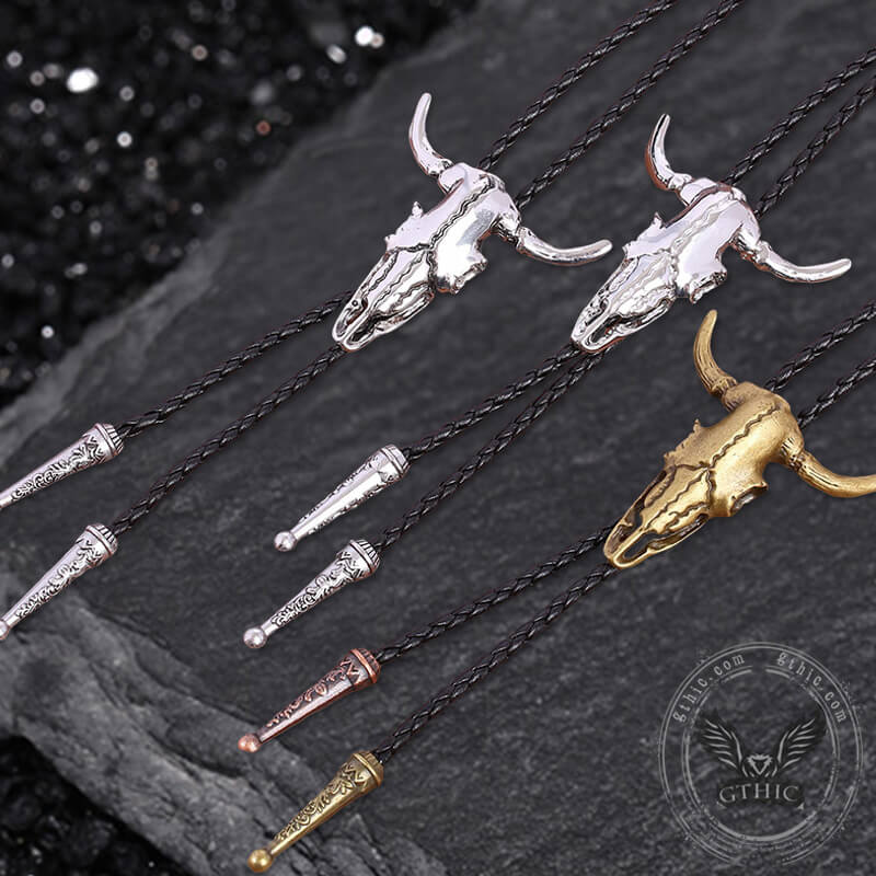 Cow Skull Alloy Bolo Tie