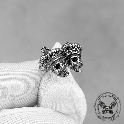 Cross Crown Skull Stainless Steel Stud Earrings
