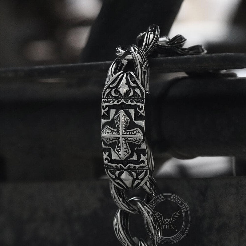 Cross Pattern Stainless Steel Bracelet