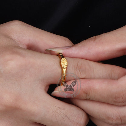 Cross Pattern Stainless Steel Christian Ring