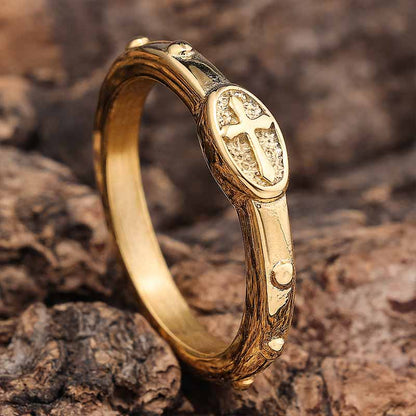 Cross Pattern Stainless Steel Christian Ring