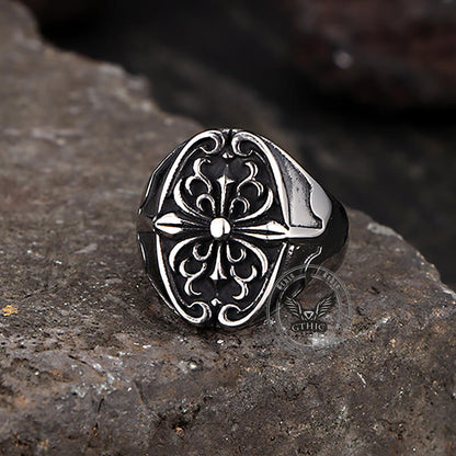 Cross Pattern Stainless Steel Punk Ring