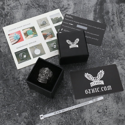 Cross Pattern Stainless Steel Skull Ring