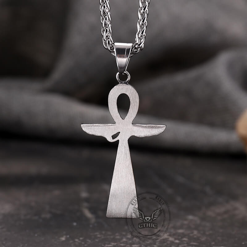 Cross Pyramid Horus Eye Stainless Steel Pendant