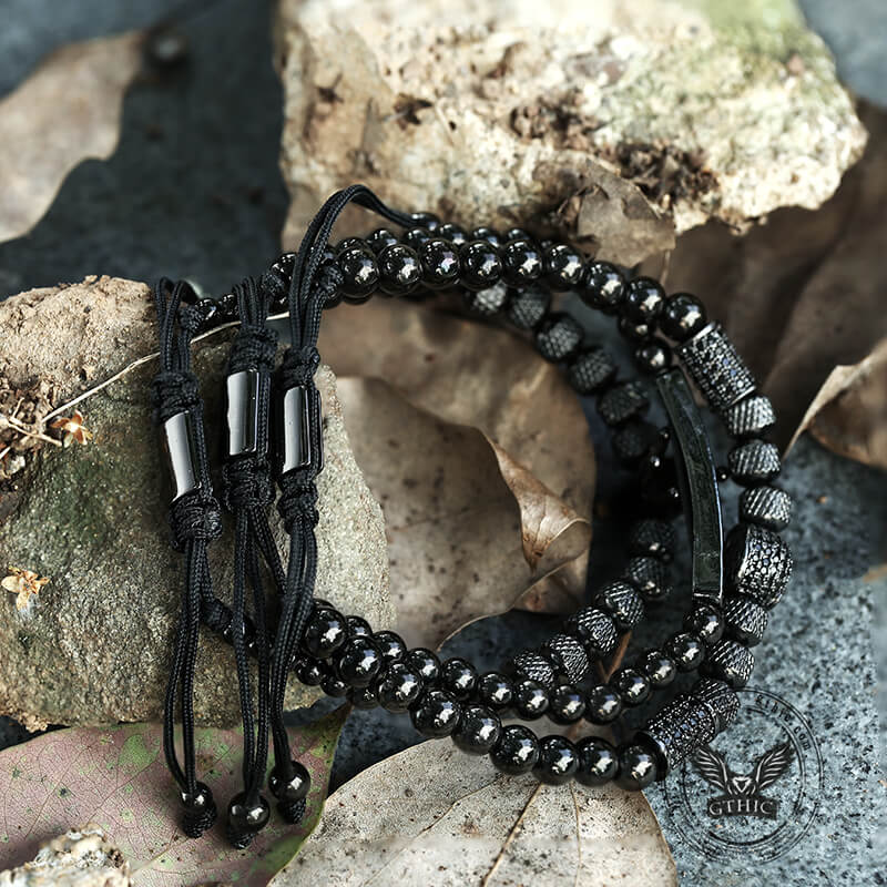 Crown Stainless Steel Skull Bracelet Set