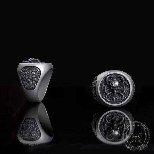 Demon Skull Silver Ring