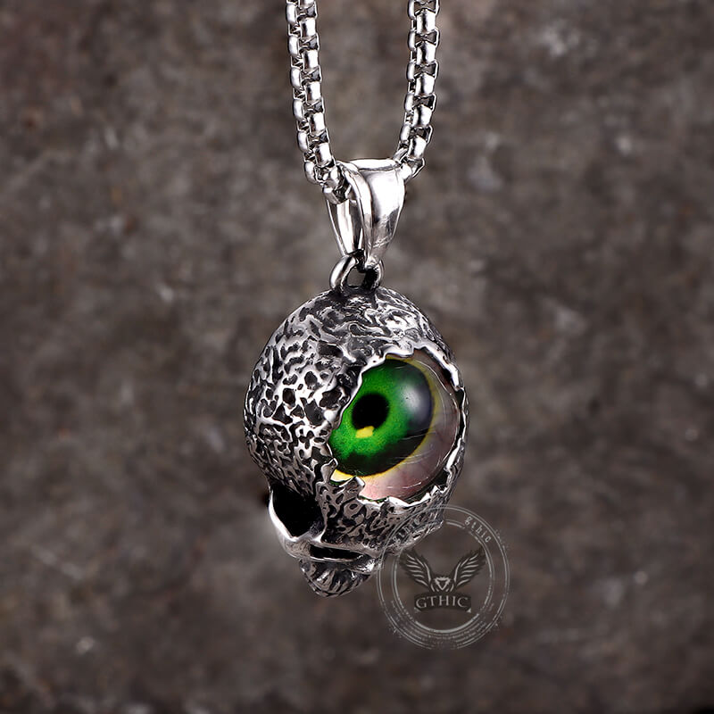 Devil Eye Stainless Steel Skull Pendant