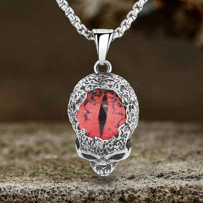 Devil Eye Stainless Steel Skull Pendant