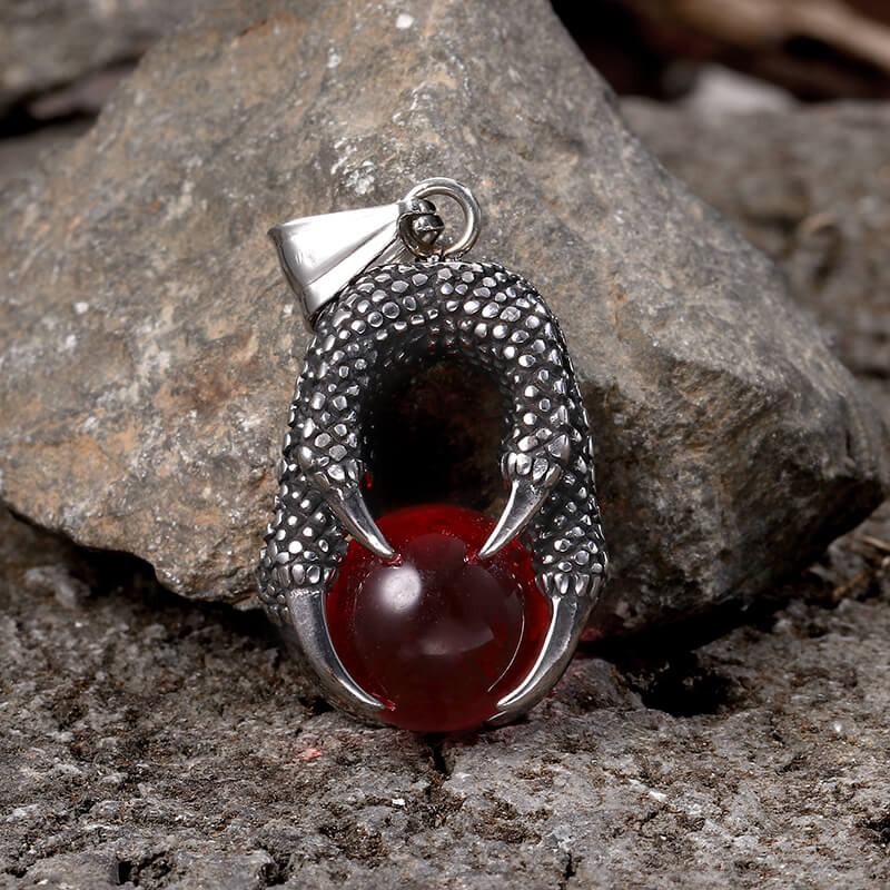 Dragon Claw Agate Stainless Steel Pendant