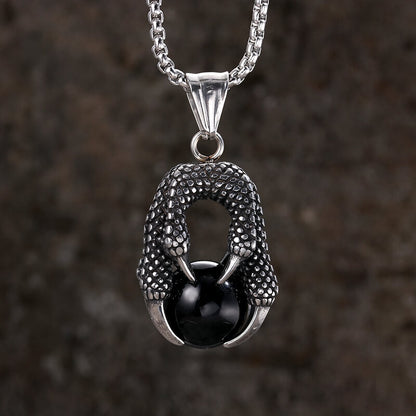 Dragon Claw Agate Stainless Steel Pendant