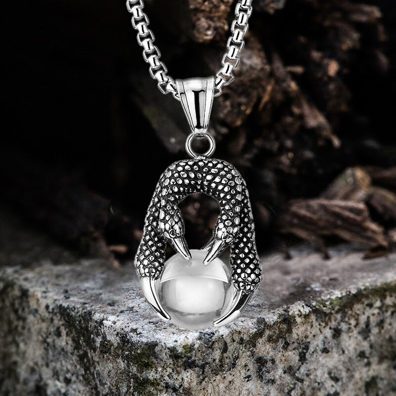Dragon Claw Agate Stainless Steel Pendant