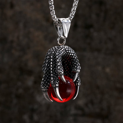 Dragon Claw Agate Stainless Steel Pendant
