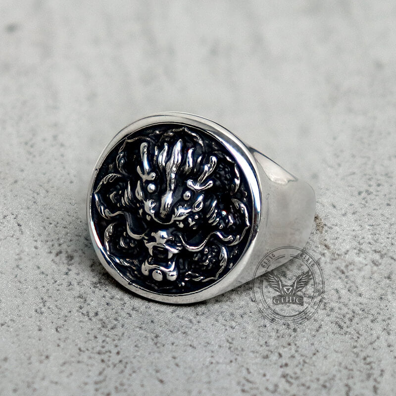 Dragon Head Pattern Stainless Steel Ring