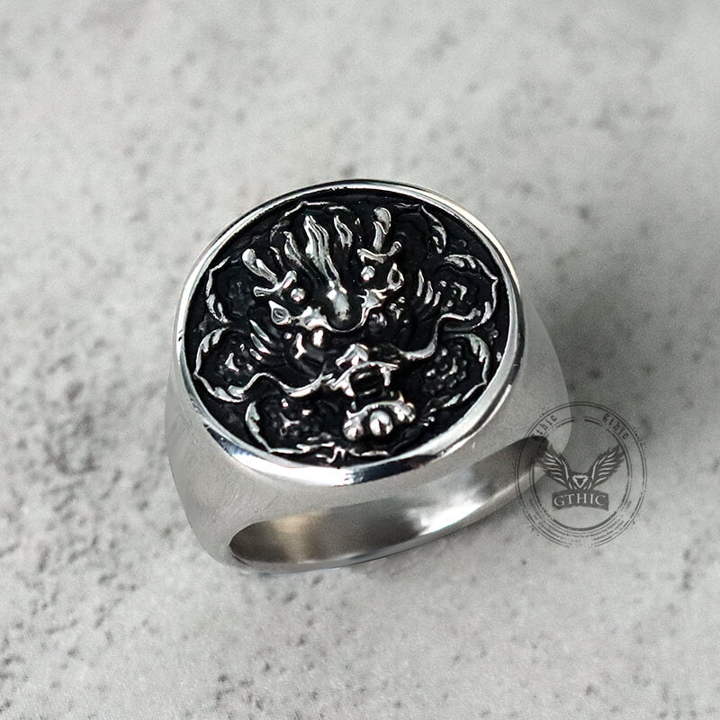 Dragon Head Pattern Stainless Steel Ring