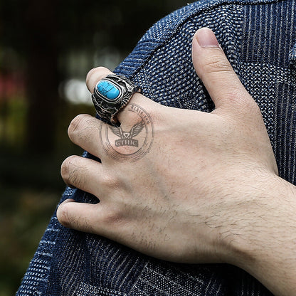 Eagle Turquoise Stainless Steel Ring